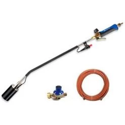 Kemper Désherbeur Thermique à Piézo Avec Tuyau De Gaz 5 M Et Régulateur De Pression