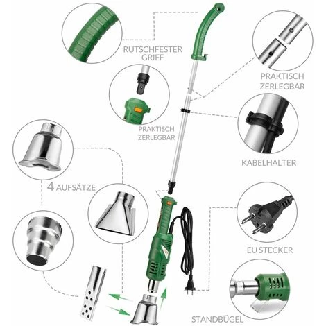 GARDEBRUK Désherbeur électrique 2000W 50° Ou 600° 4 Buses Brûleur Mauvaises Herbes 5 GARDEBRUK Désherbeur électrique 2000W 50° Ou 600° 4 Buses Brûleur Mauvaises Herbes – Image 5