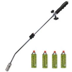 Brûleur De Mauvaises Herbes Avec 4 Bouteilles De Gaz Kemper