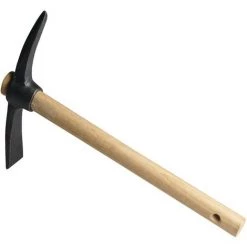 FREUND VICTORIA Petite Pioche Lame Large + Lame Pointue Forgé, Avec Manche Court 40 Cm Avec Trou De Suspension