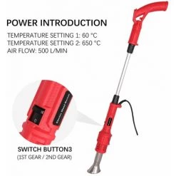 BEARSU Désherbeur Électrique, Brûleur De Mauvaises Herbes Avec Buse - Brûler De L'herbe Et Du Charbon De Bois 2 En 1 Bâton De Désherbage Thermique, Jusqu'à 650℃ Outil Puissant De Désherbage -Outil pour désherber Soldes 26563352 3