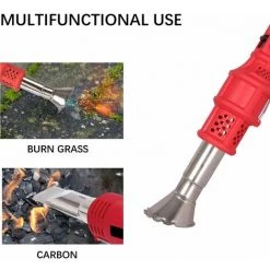 BEARSU Désherbeur Électrique, Brûleur De Mauvaises Herbes Avec Buse - Brûler De L'herbe Et Du Charbon De Bois 2 En 1 Bâton De Désherbage Thermique, Jusqu'à 650℃ Outil Puissant De Désherbage -Outil pour désherber Soldes 26563352 5