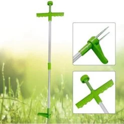 DEVENIRRICHE Extracteur De Mauvaises Herbes, Tenir Debout Désherbeur Manuel Extracteur De Mauvaises Herbes Outil à Main En Acier Inoxydable Avec Haute Résistance 3 Griffes -Outil pour désherber Soldes 28251921 3