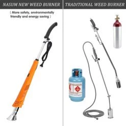 BRIDAY Brûleur De Mauvaise Herbe Électrique, Désherbant Thermique 60/650℃ 2000W Avec Cordon 2 M, Fonction Thermoplastique/Allumer Charbon, Avec 3 Buses Pour Jardin/Barbecue/Bricolage, Orange -Outil pour désherber Soldes 28412820 4