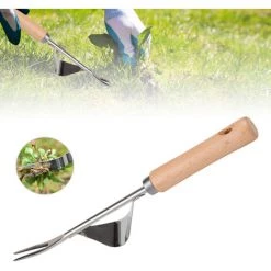 ASUPERMALL Jardin Main Etrille Jardinage En Acier Inoxydable Haut De Gamme D'Outils Pour Desherber Poignee En Bois