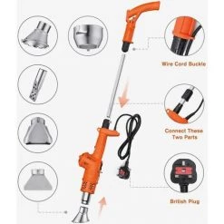 PERLE RARE Désherbeur Électrique, Pistolet Thermique, Barbecue Plus Léger 3in1, Brûleur De Mauvaises Herbes , Outil Puissant De Désherbage, 80-650 ℃ -Outil pour désherber Soldes 31780884 5