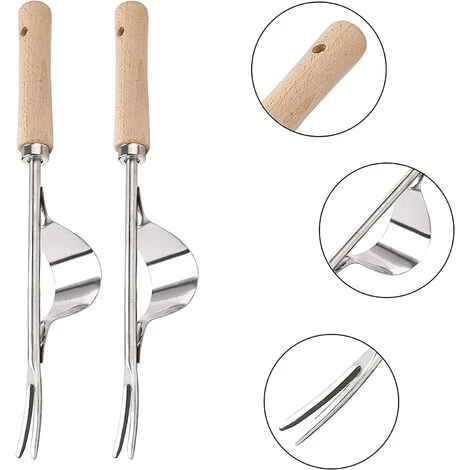 DEVENIRRICHE Désherbeur En Acier Inoxydable 2 Pièces Désherbeur Manuel Désherbeur À Main En Acier Inoxydable Désherbeur Manuel De Jardinage Outil De Désherbage En Forme De Y Pour Plantation De Jardin Pelouse Cour 3 DEVENIRRICHE Désherbeur En Acier Inoxydable 2 Pièces Désherbeur Manuel Désherbeur À Main En Acier Inoxydable Désherbeur Manuel De Jardinage Outil De Désherbage En Forme De Y Pour Plantation De Jardin Pelouse Cour – Image 3