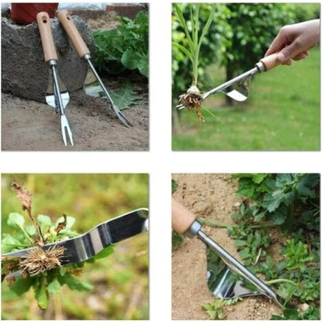 THSINDE Désherbeur À Main En Acier Inoxydable, Manuelle Racine Fourche De Désherbage Poignée En Bois Outil De Désherbage En Forme De Y Extracteur De Mauvaises Herbes Remover Outils De Creusage 1pcs 2 THSINDE Désherbeur À Main En Acier Inoxydable, Manuelle Racine Fourche De Désherbage Poignée En Bois Outil De Désherbage En Forme De Y Extracteur De Mauvaises Herbes Remover Outils De Creusage 1pcs – Image 2
