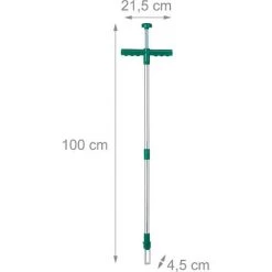 Relaxdays Désherbeur Manuel, Arrache-pissenlit, Griffes & éjecteur, Enlève Mauvaises Herbes Sans Se Pencher, 100cm, Vert -Outil pour désherber Soldes 33496336 4