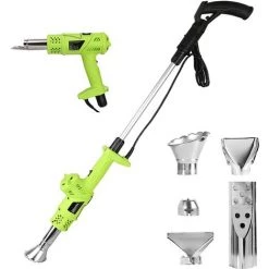 QDRECLOD Désherbeur Électrique, Brûleur De Mauvaises Herbes Avec Buse - Brûler De L'herbe Et Du Charbon De Bois 2 En 1 Bâton De Désherbage Thermique, Jusqu'à 650℃ Outil Puissant De Désherbage - Vert