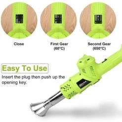 QDRECLOD Désherbeur Électrique, Brûleur De Mauvaises Herbes Avec Buse - Brûler De L'herbe Et Du Charbon De Bois 2 En 1 Bâton De Désherbage Thermique, Jusqu'à 650℃ Outil Puissant De Désherbage - Vert -Outil pour désherber Soldes 35892434 3