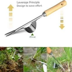 ABCRITAL Désherbeur Manuel En Acier Inoxydable Avec Outil De Manche En Bois Utilisé Pour Le Désherbage Rapide Des Sols Et Des Jardins Y-Shape Manuelle Désherbage Racine Fourche. 8 ABCRITAL Désherbeur Manuel En Acier Inoxydable Avec Outil De Manche En Bois Utilisé Pour Le Désherbage Rapide Des Sols Et Des Jardins Y-Shape Manuelle Désherbage Racine Fourche. -Outil pour désherber Soldes 37012417 4