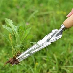 BARES Désherbeur Manuel Outil Gouge De Désherbage En Acier Inoxydable Avec Poignée Bois Outil De Désherbage Du Jardin,Outil De Tonte, Extracteur De Mauvaises Herbes, Pelle De Désherbage -Outil pour désherber Soldes 37981789 5