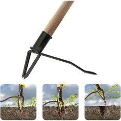 PERLE RARE Désherbeur Manuel, Outil De Désherbage Manuel, Crochet De Désherbage Noir -Outil pour désherber Soldes 42490347 4