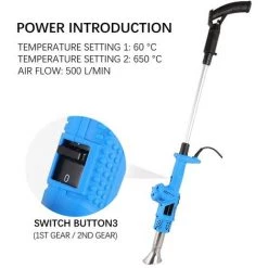 VERSAILLESFR Désherbeur Thermique 3 En 1 (Brûleur, Allume-barbecue) -Versailles- Écologique - Sans Gaz - Fonctionnement électrique - Puissance : 2000 W - Température : De 80 °C à 650 °C -Outil pour désherber Soldes 44090467 3