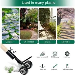 VERSAILLESFR Outil De Désherbage Manuel, Versailles DéSherbeur Manuel Avec Roues Outil De Désherbage Pour Jardin Pour Le Nettoyage Entre Les Dalles, Les Blocs, Les Patios Et Les Pelouses -Outil pour désherber Soldes 44091705 5