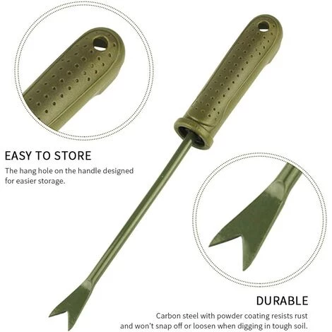 Désherbeur Manuel En Acier Inoxydable, Poignée Souple Ergonomique Antidérapante, Désherbeur De Jardin, Poignée Courte, Retrait Manuel Droit, En Acier Au Carbone, Outil Parfait Pour Le Jardin 24cm Fontainebleau Vert 4 Désherbeur Manuel En Acier Inoxydable, Poignée Souple Ergonomique Antidérapante, Désherbeur De Jardin, Poignée Courte, Retrait Manuel Droit, En Acier Au Carbone, Outil Parfait Pour Le Jardin 24cm Fontainebleau Vert – Image 4