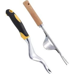 ALMI Desherbeur Manuel. 2 Pièces Outils De Jardin Outil De Suppression De Pissenlit Racine De Désherbeurs Manuels. Désherbeur De Jardin Rapide Et Facile Avec Poignée Antidérapante