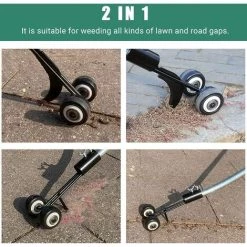 LONGZIMING Outil De Désherbage,Outil De Désherbage De Terrasse Avec Roues,Outil De Désherbage Sans Agenouiller Pour Nettoyer Entre Les Dalles, Les Pavés, Les Pelouses De Patios -Outil pour désherber Soldes 48157425 3