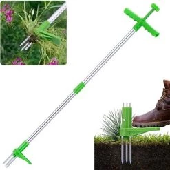 LONGZIMING Désherbeur Manuel Outil Gouge De Désherbage En Acier Inoxydable Avec Avec 3 Griffes, Extracteur De Pissenlit Outil De Jardin,Désherbeur Manuel,pour Extracteur De Mauvaises Herbes De Jardin
