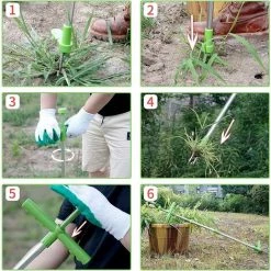 LONGZIMING Désherbeur Manuel Outil Gouge De Désherbage En Acier Inoxydable Avec Avec 3 Griffes, Extracteur De Pissenlit Outil De Jardin,Désherbeur Manuel,pour Extracteur De Mauvaises Herbes De Jardin -Outil pour désherber Soldes 48157428 3