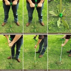 BEARSU Extracteur De Mauvaises Herbes Et Rotative Telescopique Outil D'enlèvement De Racines De Désherbeur Vertical Avec Poignée En Acier Et 3 Griffes, Désherbeur Manuel De Jardin -Outil pour désherber Soldes 50323171 5