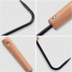 BEARSU Grattoir à Mauvaises Herbes Avec PoignéE Machine Pour Le DéSherbage DéSherbeur Avec Tige Pour La Maison En Plein Air Jardin TranchéE Cultivateur DéSherbant Outil Jardin Cadeau Simple Griffe Crochet -Outil pour désherber Soldes 50323179 4