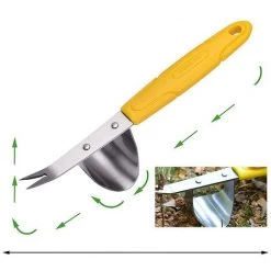 Désherbeur Manuel De Jardin En Acier Inoxydable - Outil De Désherbage Pour Le Jardin, La Maison, Creuser Des Légumes, Repiquer Des Fleurs, Des Semis Et Des Semis - Jaune Macaron -Outil pour désherber Soldes 50928640 3