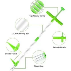 Extracteur De Mauvaises Herbes Manuel, Outils De Désherbage à Manche Long Avec 3 Griffes Et Pédale Pour Jardin, Pelouse, Cour,Starlight -Outil pour désherber Soldes 50941873 3