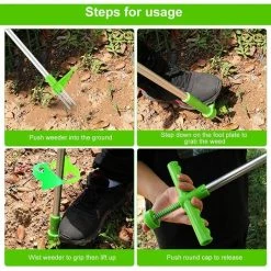 Extracteur De Mauvaises Herbes Manuel, Outils De Désherbage à Manche Long Avec 3 Griffes Et Pédale Pour Jardin, Pelouse, Cour,Starlight -Outil pour désherber Soldes 50941873 4