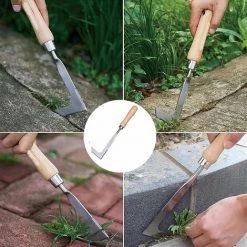 Desherbeur Manuel,Desherbeur En Acier Inoxydable,Enleve Mauvaise Herbe Ergonomique,Deherbeur Avec Poignée En Bois Naturel,Outillage De Jardin Pour Creuser, Désherber,Fontainebleau -Outil pour désherber Soldes 52696647 5