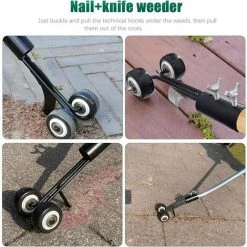Outil De Désherbage Manuel, DéSherbeur Manuel Avec Roues Outil De Désherbage Pour Jardin Pour Le Nettoyage Entre Les Dalles, Les Blocs, Les Patios Et Les Pelouses,Fontainebleau -Outil pour désherber Soldes 52696680 5