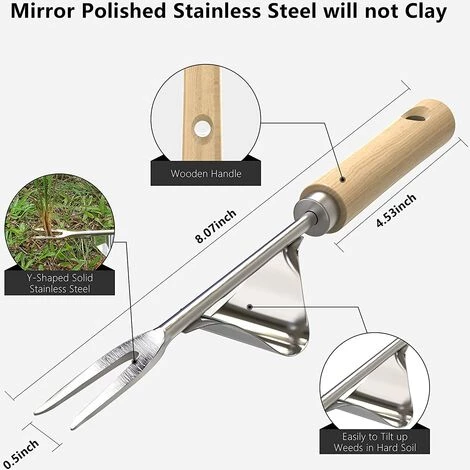 BEARSU Désherbeur Manuel Outil Gouge De Désherbage Et De Desserrage Géré Par Extracteur De Mauvaises Herbes De Jardin 2 BEARSU Désherbeur Manuel Outil Gouge De Désherbage Et De Desserrage Géré Par Extracteur De Mauvaises Herbes De Jardin – Image 2