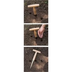 LONGZIMING Plantoir à Main En Acier Inoxydable Avec Manche En Bois Léger -Outil pour désherber Soldes 53467193 5