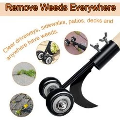 ALMI DéSherbeur Manuel Avec Roues, Extracteur Arracheur De Mauvaises Herbes Outil De DéSherbage Le Jardin Pour Le Nettoyage Entre Blocs Dalles Jardin Allées Patios Pavés Pelouses -Outil pour désherber Soldes 53995865 5