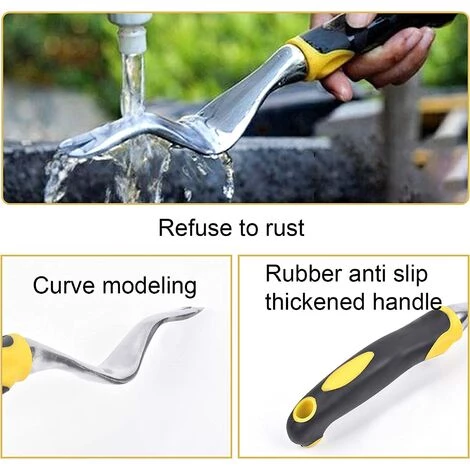 ALMI Jiechang Outil De Désherbage à Main Avec Poignée Ergonomique En Caoutchouc Doux Antidérapant Pour Planter La Transplantation, Le Désherbage, Le Déplacement Et Le Lissage Du Sol - Cadeau (désherbeur) 4 ALMI Jiechang Outil De Désherbage à Main Avec Poignée Ergonomique En Caoutchouc Doux Antidérapant Pour Planter La Transplantation, Le Désherbage, Le Déplacement Et Le Lissage Du Sol - Cadeau (désherbeur) – Image 4