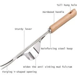 ZHUOXUAN Désherbeur Manuel En Acier Inoxydable Avec Outil De Manche En Bois Utilisé Pour Le Désherbage Rapide Des Sols Et Des Jardins Y-Shape Manuelle Désherbage Racine Fourche 8 ZHUOXUAN Désherbeur Manuel En Acier Inoxydable Avec Outil De Manche En Bois Utilisé Pour Le Désherbage Rapide Des Sols Et Des Jardins Y-Shape Manuelle Désherbage Racine Fourche -Outil pour désherber Soldes 54176561 4