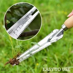 TINOR Désherbeur Manuel Pelle De Désherbage Acier Inoxydable Avec Poignée Bois Extracteur De Mauvaises Herbes 33 Cm Outil De Tonte De Jardin Pour Creuser L'herbe -Outil pour désherber Soldes 54186855 3