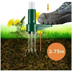 ECHOO Extracteur De Mauvaises Herbes Et Rotative Telescopique Outil D'enlèvement De Racines De Désherbeur Vertical Avec Poignée En Acier Et 3 Griffes, Désherbeur Manuel De Jardin -Outil pour désherber Soldes 54292951 5