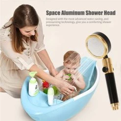 LIFCAUSAL Pommeau De Douche Rotatif Avec Interrupteur Marche/arrêt Économie D'eau Pommeau De Douche à Main Haute Pression G1/2 Remplacement De Pommeau De Douche à Main Réglable Pour Salle De Bain -Outil pour désherber Soldes 54423474 3