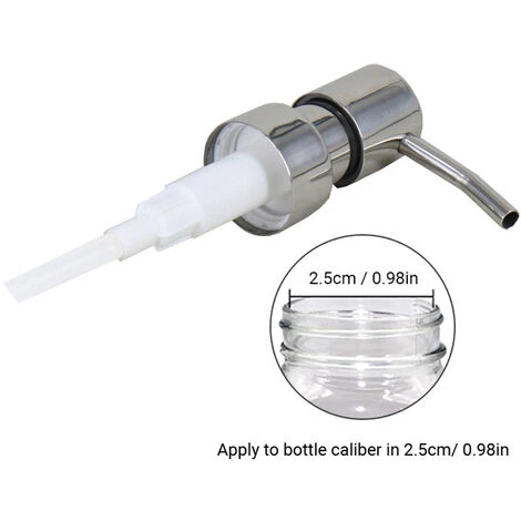 LIFCAUSAL Le Distributeur De Pompe De Distributeur De Savon Et De Lotion En Acier Inoxydable Remplace Les Pompes De Distributeur De Bouteille De Tête Pompe De Remplacement Polie S'applique à 2,5 Cm / 0,98 Pouce De Diamètre 2 LIFCAUSAL Le Distributeur De Pompe De Distributeur De Savon Et De Lotion En Acier Inoxydable Remplace Les Pompes De Distributeur De Bouteille De Tête Pompe De Remplacement Polie S'applique à 2,5 Cm / 0,98 Pouce De Diamètre – Image 2