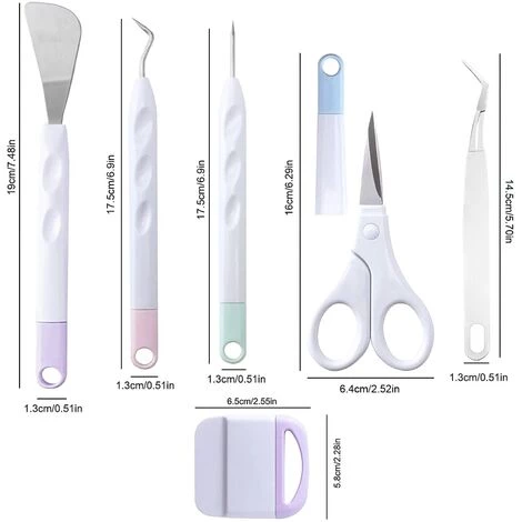 QERSTA Outils De Désherbage Ensemble D'outils De Désherbage En Vinyle Outil De Traçage Ensemble D'outils De Désherbage De Base Pour Scrapbooking, Croquis (7 Pièces) 2 QERSTA Outils De Désherbage Ensemble D'outils De Désherbage En Vinyle Outil De Traçage Ensemble D'outils De Désherbage De Base Pour Scrapbooking, Croquis (7 Pièces) – Image 2