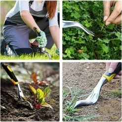 QERSTA Outil De Désherbage Manuel, 2 Pièces Outil De Suppression De Pissenlit De Désherbeur à Main, Extracteur De Mauvaises Herbes Jardin Avec Poignée En Antidérapant -Outil pour désherber Soldes 54682553 5