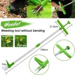 GUAZHUNIFR Désherbeur 100 Cm Aluminium, Garden Stand-Up à Long Manche Telescopique Uproot Remover, Arrache Mauvaise Herbe Jardinage Manuel, Guazhuni -Outil pour désherber Soldes 54895826 3