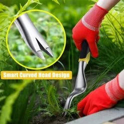 BRIDAY Désherbeur à Main De Jardin, Pelle à Mauvaises Herbes En Caoutchouc Poignée Ergonomique Jardin Gazon Ferme Transplantation Outils, Pour Patio Jardin Cour Enlever Les Mauvaises Herbes -Outil pour désherber Soldes 54954050 5