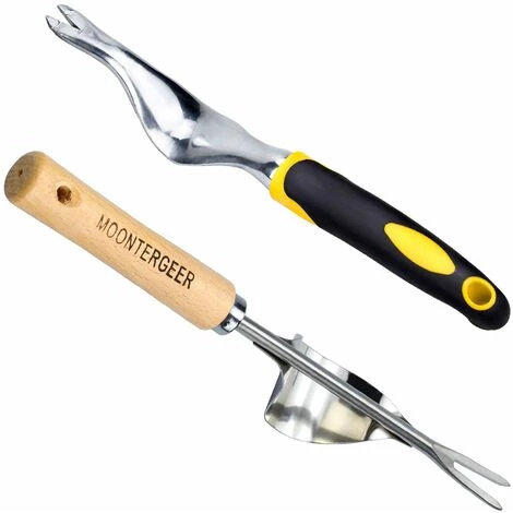 MONLY 2pcs Désherbeur Manuel En Acier Inoxydable, Outil De Ciseau De Désherbage Avec Manche En Bois, Outils De Jardinage, Désherbeur De Pissenlit En Forme De Y 1 MONLY 2pcs Désherbeur Manuel En Acier Inoxydable, Outil De Ciseau De Désherbage Avec Manche En Bois, Outils De Jardinage, Désherbeur De Pissenlit En Forme De Y