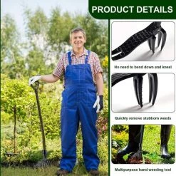 VERSAILLESFR Coupe-mauvaises Herbes De Jardin - Outil De Jardinage Durable - Outil De Jardinage Pour Se Lever Et Enlever Les Mauvaises Herbes Noir 15*20*3.5cm,Versailles -Outil pour désherber Soldes 55453509 5