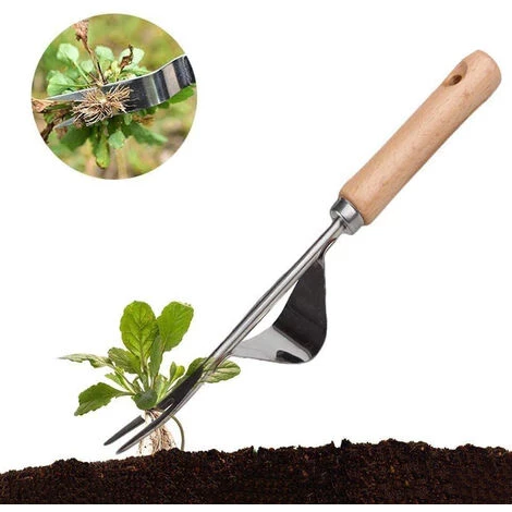 PETITES ECREVISSES Désherbeur Manuel En Acier Inoxydable Désherbant De Jardin En Forme De Y Avec Poignée En Bois 5 PETITES ECREVISSES Désherbeur Manuel En Acier Inoxydable Désherbant De Jardin En Forme De Y Avec Poignée En Bois – Image 5
