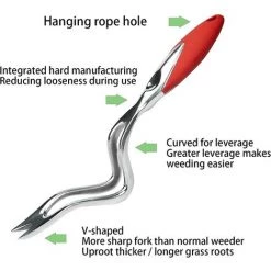Fei Yu Boyuan Outil De Désherbage Manuel, Conception De Bouche De Pelle En Acier Inoxydable En Forme De Y, Assouplissement Du Sol, Creusement De Légumes, Transplantation De Semis Et De Semis De Fleurs -Outil pour désherber Soldes 55599667 3