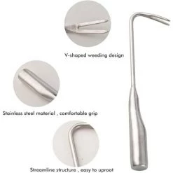 FLYME Désherbeur Manuel à Ceinture Express En Acier Inoxydable En Forme De V Désherbeur à Long Manche Outils De Jardinage Pratiques -Outil pour désherber Soldes 56741469 5